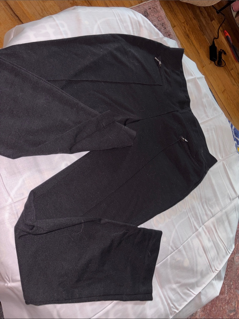 Rafaella Black Straight-Leg Pants with Zip Accents